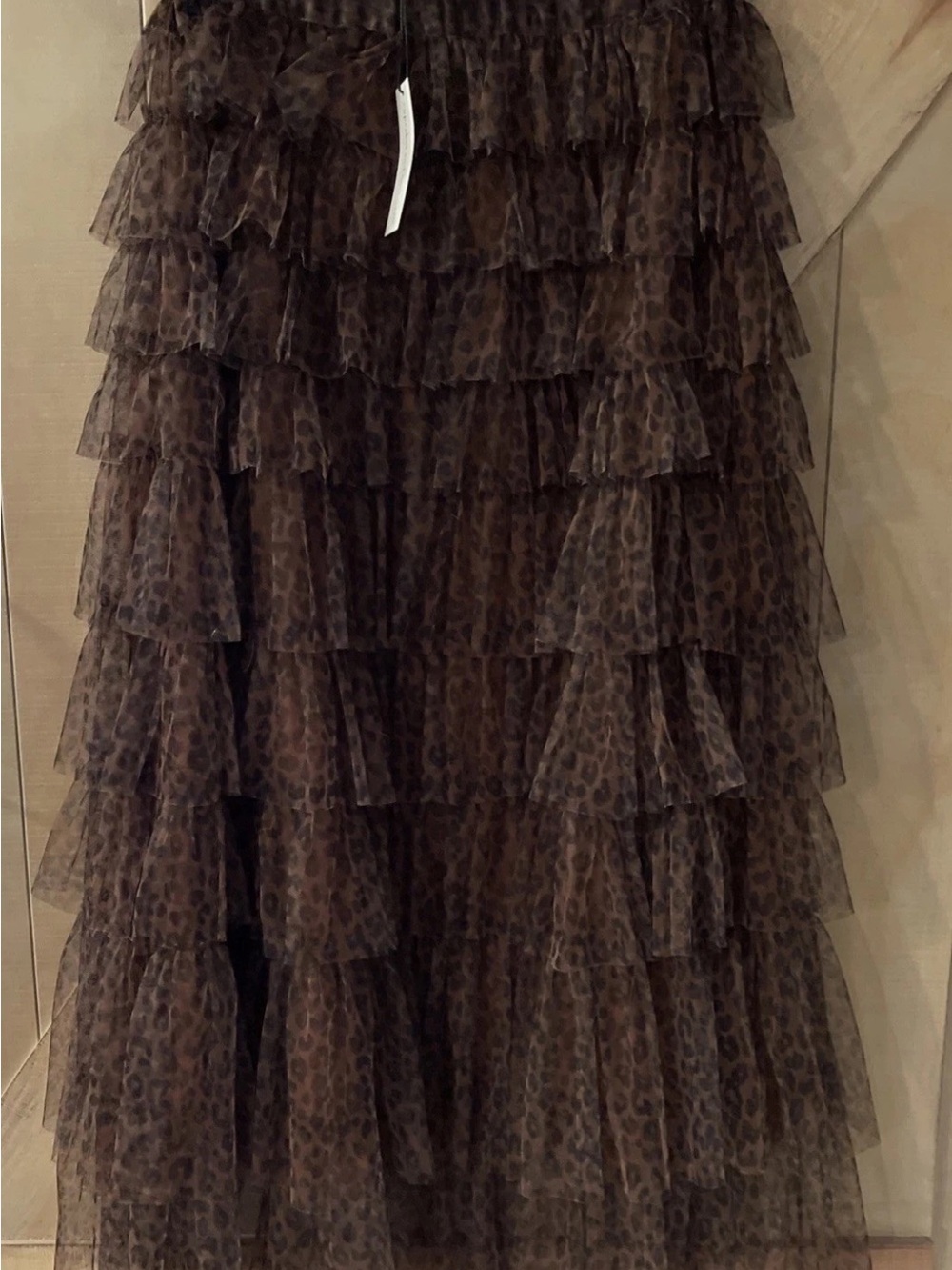 Cupcakes & Cashmere Leopard Tiered Tulle Skirt Romantic Balletcore Size S NWT